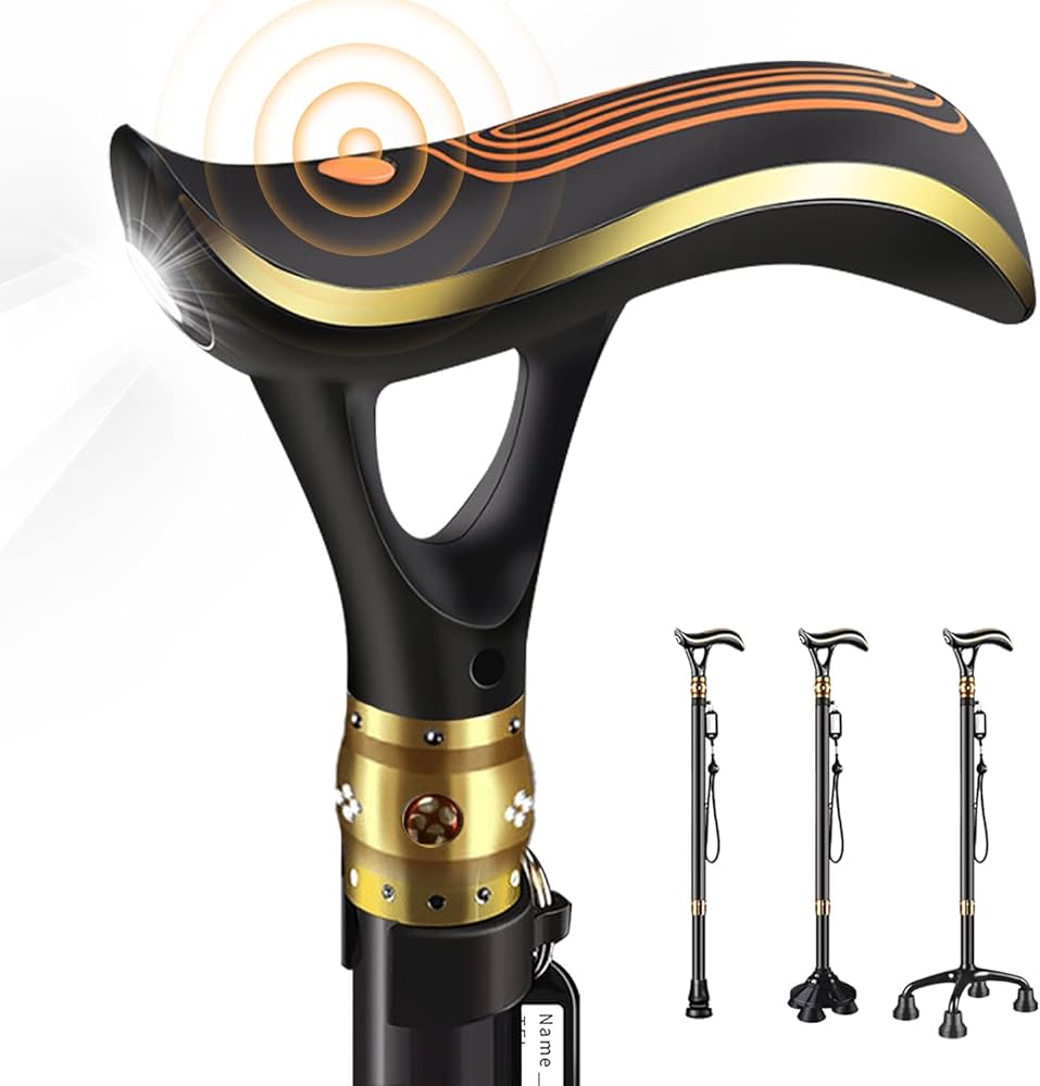 The foundation's smart walking stick prototype with an integrated LED light and vibration alert module