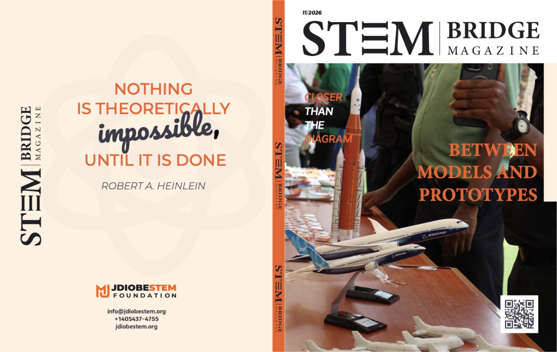 Front and back cover of the 2026 STEM Bridge Magazine